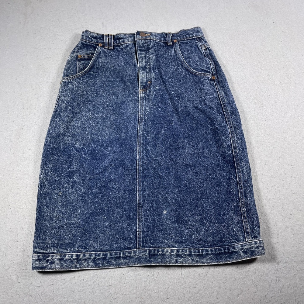 Vintage Lee Denim Skirt Womens 16 Blue‎ High Waist Made USA 100% Cotton 90s
